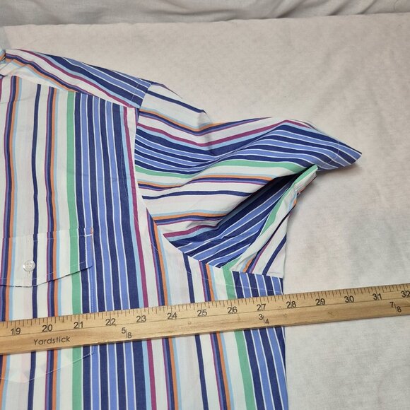 Cremieux Men's Shirt Size XXL Stripes  Short Sleeve Button-Up Casual Cotton (56 - Picture 4 of 9